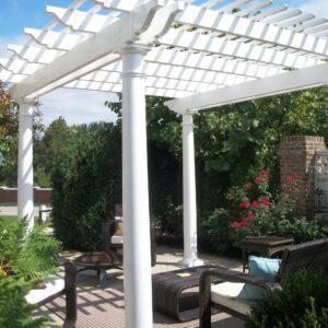 White Classic Free Standing Vinyl Pergola Kit starting at