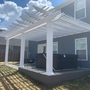 White Classic Attached Vinyl Pergola Kit starting at
