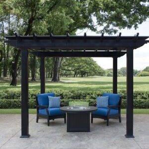 Black Classic Free Standing Vinyl Pergola Kit starting at
